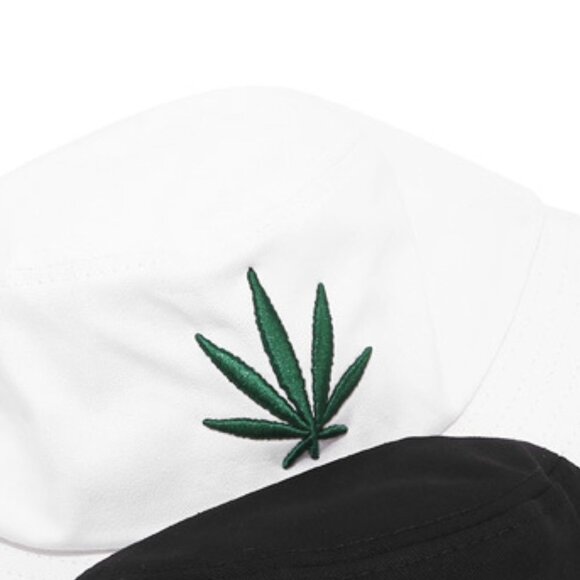 Leaf Embroidery Cotton Bucket Hat - Picture 2 of 2